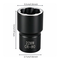 2 Pieces Industrial Grade Stripped Nut Remover Counterclockwise Spiral Grip Nut Extractor Socket Works with Power Wrench for DIY Users