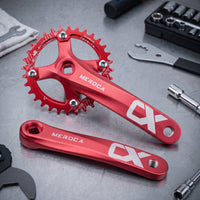 Mountain Bike Crankset Narrow-Wide Single Chainring Crankset Aluminium Alloy High Strength for Drivetrain Conversion
