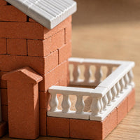 Kids DIY Miniature Brick House Building Kit - Real Bricks Masonry Villa Model Educational Toy