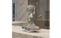 Jewelry Bust Stand Electroplated Finish Hat Display Bust Mirror Shine Hairpiece Display Stand