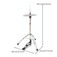 Tripod Base Hi-Hat Stand Anti-Slip Rubber Feet Hi-Hat Cymbal Stand Chrome Finish Drum Hardware Black Foot Pedal