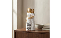 Faceless Design Hand-Painted Resin Figurine Glossy Finish Inspirational Figurine Statue Floral Details Couple Statue Tabletop
