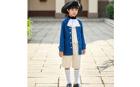 Colonial Costume Theatrical Historical Costume with Hat Layered Period Dressing Up Set for Children, Halloween
