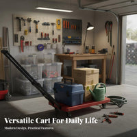Space Saving Foldable Platform Truck Telescoping Handle Folding Utility Cart Heavy Duty Portable Flatbed Cart Extendable Base for Homeowners, Travelers, Warehouse Workers, Home, Shopping, Garage, Travel
