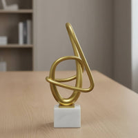 Continuous Loop Sculpture Gold Abstract Sculpture Modern Statue for Living Room, Office