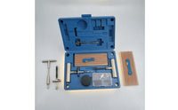 Blue Vacuum Tire Repair Kit Molded Interior Tire Plug Kit Fitted Compartments Roadside Tool Easy to Use