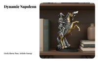 European Design Napoleon on Horseback Statue Unique Art Piece Knight on Horseback Statue Exquisite Details for History Buffs, Office