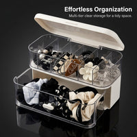 Daily Lens Holder Cosmetic Contact Storage, Transparent Acrylic Multi Compartment Organizer, Makeup Table Dresser, Box