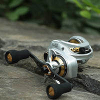 9+1 Bearings Metal Baitcasting Reel 16 Kg Drag Double-Handle Baitcasting Reel EVA Grip Round Baitcaster Compact