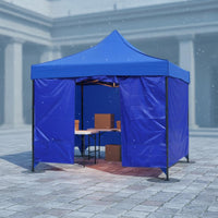 Four-Sided Market Tent All-Around Cover Enclosed Canopy Tent Stall Rain Shelter for Vendors, Street Vending