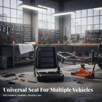 Forklift Driver Seat Adjustable Loader Driver Seat Thickened Leather Vehicle Part for Construction Site, Warehouse, Farm