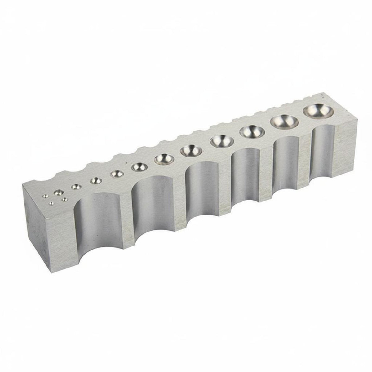 Multi-Size Holes Band Forming Block Polished Polished Surface Curved Channel Steel Block Hemispherical Channel Mold for Goldsmiths, Jewelers, Goldsmith Shop, Jewelry Workshop
