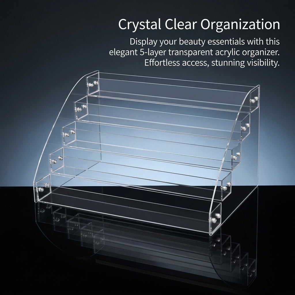 Acrylic Makeup Organizer, Multi Tier Wall Mounted Cosmetic Removable Bathroom Countertop Storage for Beauty Enthusiasts