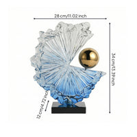 Abstract Sculpture Modern Resin Sculpture with Base Faceted Statue for Interior Designers
