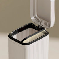 Step Pedal Trash Can Ribbed Lavatory Trash Can PP Waste Bin for Compact Areas