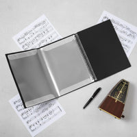 Large Capacity Non-Glare Piano Score Holder Sturdy Cover 4-Page Expandable Music Folder Waterproof Sheet Music Binder for Pianists, Musicians, Choir Members, Practice, Performance, Rehearsal