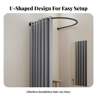 Easy Installation U-Shaped Fitting Room Portable Design U-Shaped Rod Dressing Stall Space-Saving Clothing Shop Changing Stall Long-Lasting Material for Boutique Managers, Retailers, Event Planners, Shopping Mall, Temporary Shop, Photo Studio