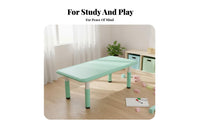 Rectangular Kindergarten Table Chair Set Child Design Adjustable Height Kids Table Wipe-Clean Surface Rectangular Young Child Study Desk Set for Home