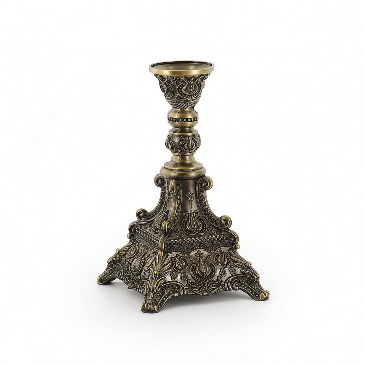 Candlestick Holder Ornate Candle Holder with Feet Antique for Weddings