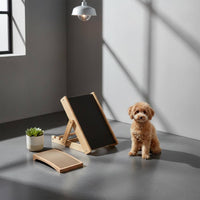 Solid Wood Frame Wooden Dog Scratching Ramp Gentle on Paws Dog Nail Scratch Board Protects the Quick Pet Supplies Adjustable Incline for Dogs, Young Dogs, Home, Indoor