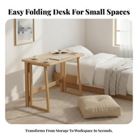 Installationno-Installation No-Assembly Folding Desk Space-Saving Foldable Desk Portable Study Table Multipurpose for Students, Apartment Dwellers, Telecommuting Workers, Small Areas, Bedroom, Dorm Room
