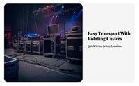 Aluminum-Reinforced Frame Rolling Amplifier Cabinet ruggedDuty Construction travel case high-grade Audio Equipment Rack Portable for Sound Engineers, Event Technicians, Touring, in-person Performances, in-person music events, on the travel