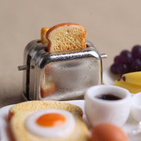 Miniature Breakfast Set Authentic-Looking Dollhouse Kitchen Props Decorative Toast Machine for Hobbyists