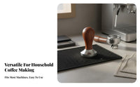 304 Stainless Steel Espresso Tamper Ergonomic Design Wood Handle Coffee Tamper Heavy Duty for Home Baristas