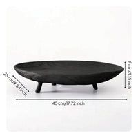 Wooden Fruit Tray Decorative Tray with Raised Feet Rustic Oval Wooden Platter for Homeowners