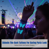 Luminescent Skin Decal Sticker, Midnight Flutterby, Waterproof, EDM, Nightclub