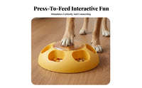Press Button Treat Toy Non-Slip Base Dog Food Puzzle Toy Interactive Canine Reward Dispenser for Dogs, Cats