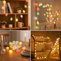 LED Easter Decorations Lights Easter Fairy Lights Battery Operated Eggs Lights for Home Party Decor