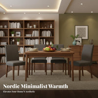 fold-downpanel Table Foldable Dining Furniture Walnut Finish Folding Design for Students, partners, Kitchen, morning meal area