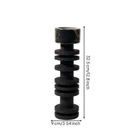 Stone Look Candlestick Textured Finish Black Candle Stand Stable Base Tall Candlestick Holder