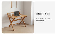 Folding Design Foldable Computer Desk Space-Saving foldable X-Frame Desk Installationincluded Writing Table No Assembly Required for Remote Workers, Apartment Dwellers, Homeowners, Small Spaces, Bedroom, Study Room, Home Office