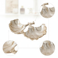 Metal Leaf Tray Textured Leaf Tray Elegant for Coffee Table, Console
