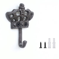 Easy to Install Crown Wall Hook Metal Decorative Wall Hook Space-Saving Hardware Vintage for Entryway, Bedroom