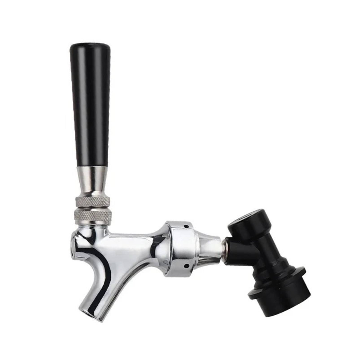 Threaded Keg Beer Faucet Polished Keg Tap with Lever Handle Compact Beer Faucet with Handle Long-Lasting for Kegerators