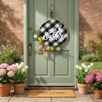 Easter Wreath Front Door Wreath Rustic Hoop Door Ornament for Easter, Home, Entryway, Holidays
