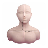 Realistic Skin Feel Acupressure Point Practice Model Soft Material Manikin Head Shoulder Bust Professional Grade for Students, Beauty School