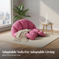 Foldable Design Oversized Lazy Sofa Space-Saving Round Convertible Lounger Cushiony and Comfortable Floor Chair heavenlyLike Comfort for College Students, Homeowners, Apartment, Lounge Area, Reading Nook, Playroom