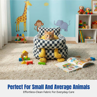 Checkered Pet Sofa Soft and Comfortable Checkered Pet Couch Creclineable Non-Slip Bottom for Dog Owners, Living Room