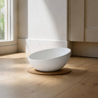 Tilted Ceramic Bowl Dishwasher Tilted Ceramic Cat Bowls Space Saving Feeding Station for Small Dogs
