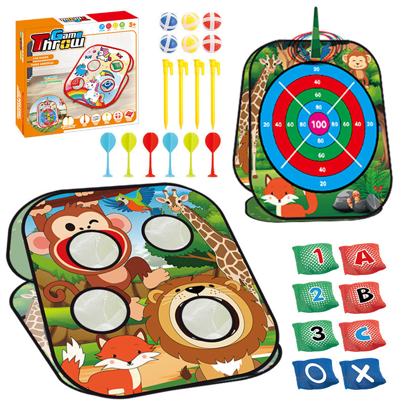 5-in-1 Foldable Bean Bag Toss Game for Kids Outdoor Play