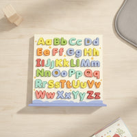 Wooden Alphabet Puzzle Interactive Alphabet Board with 3D Letters Educational Toy Tactile Game Smooth for Preschoolers