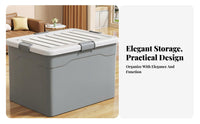 Large Capacity Wheeled Storage Bin with Lid Multi-Purpose Wheeled Latch Box sturdyDuty Rolling Container long-lasting Construction for Homeowners, Families, Playroom, Bedroom, Moving, Closet