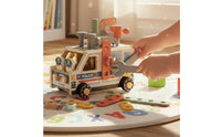 Hands-on Play Wooden Screw Truck Fine Movement Skills Disassembly Car Toy Hand-Eye Coordination for Children, Preschoolers