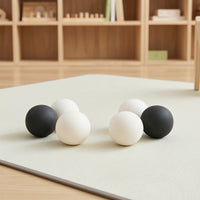 6 Pieces Smooth Wooden Balls with Tray Learning Sorting Balls Preschool Sensory Spheres Developmental for Classroom
