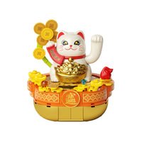 JAKI Solar-Powered Lucky Cat Building Block Toy, DIY, 200-400 Pieces, Plastic, Desk Decor, Gift for New Year