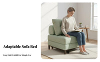 Japanese aesthetic Armless Single Pull-extendable Bed Space-Saving Sleeper Sofa VersatileFunction transformable Couch plush Cushions for Apartment Dwellers, Young Adults, Students, Small Spaces, Guest Room, Office
